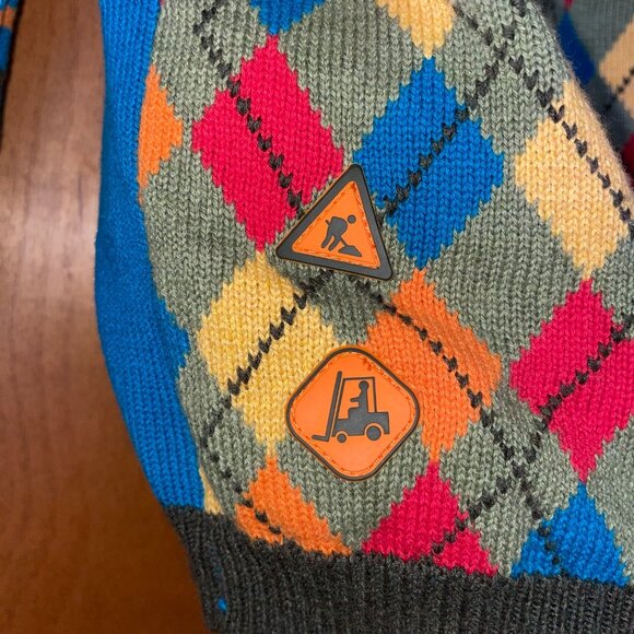 Deux Par Deux Kids Argyle & Stripe Knit Cardigan Sweater With Zipper Size 4 - Picture 6 of 9